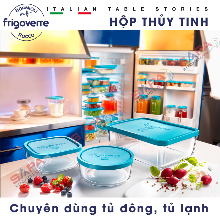 Hộp thủy tinh trữ đông Frigoverre vuông 10x10 - 240ml - Ảnh 3