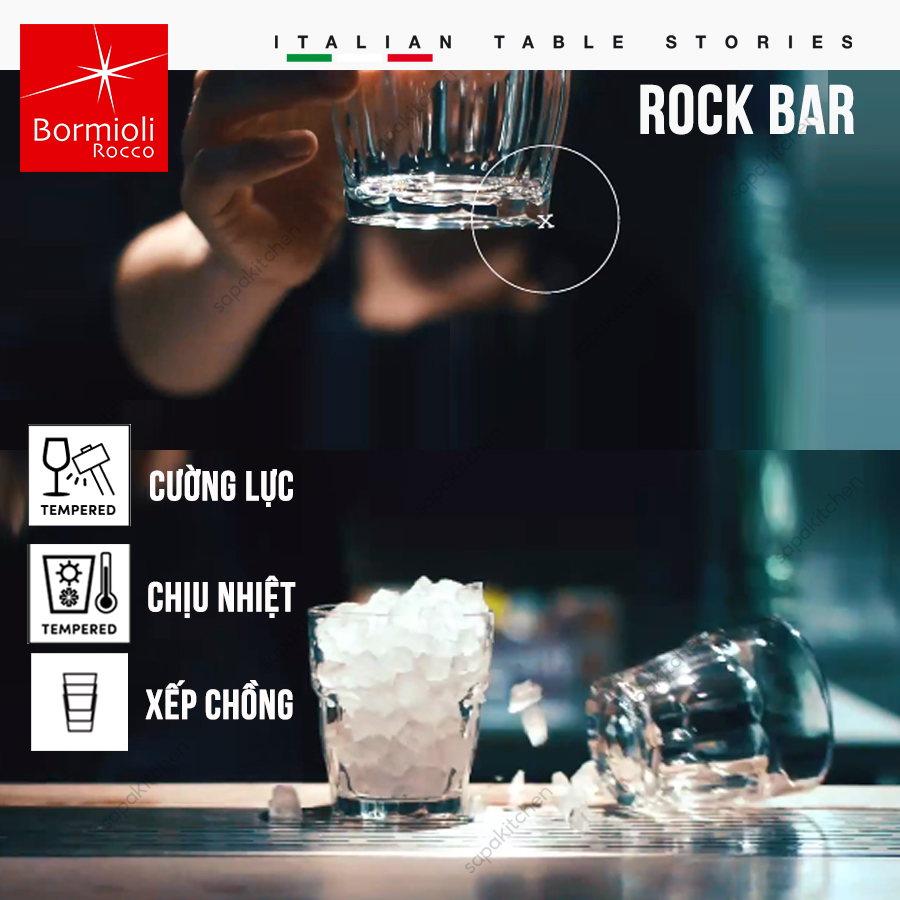 Ly thủy tinh chịu nhiệt Rock bar 27 cl xanh biển - Ảnh 6