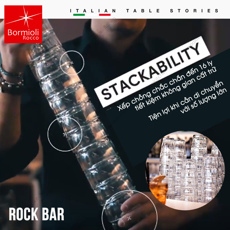 Ly thủy tinh chịu nhiệt Rock bar 27 cl hồng đào - Ảnh 5