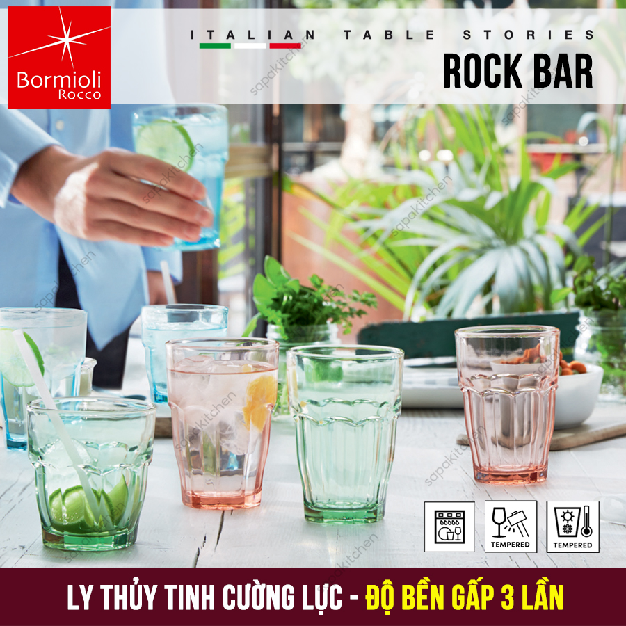 Ly thủy tinh chịu nhiệt Rock bar 27 cl hồng đào - Ảnh 2