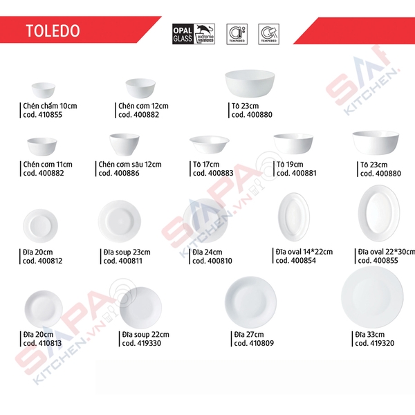 Tô thủy tinh tròn loe Toledo 17 cm - Ảnh 13