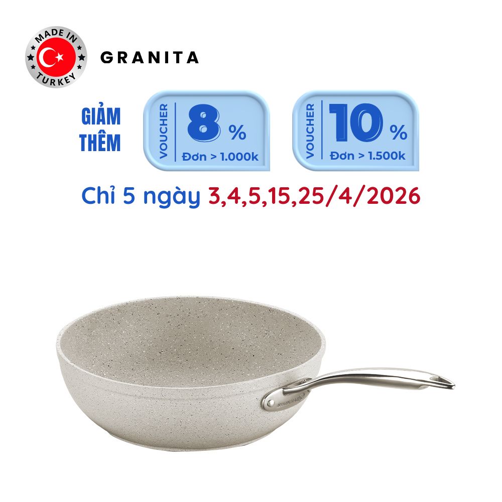 Chảo chống dính bếp từ sâu Korkmaz Granita 2.5 lít - Ø24cm - A1273