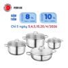 Bộ nồi bếp từ inox 4 món cao cấp Korkmaz Perla nắp kính 1.8L, 3.5L, 5.5L, 3L - A1606