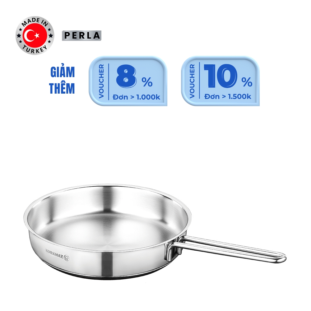 Chảo nấu bếp từ inox cao cấp Korkmaz Perla - Ø24cm - A1659