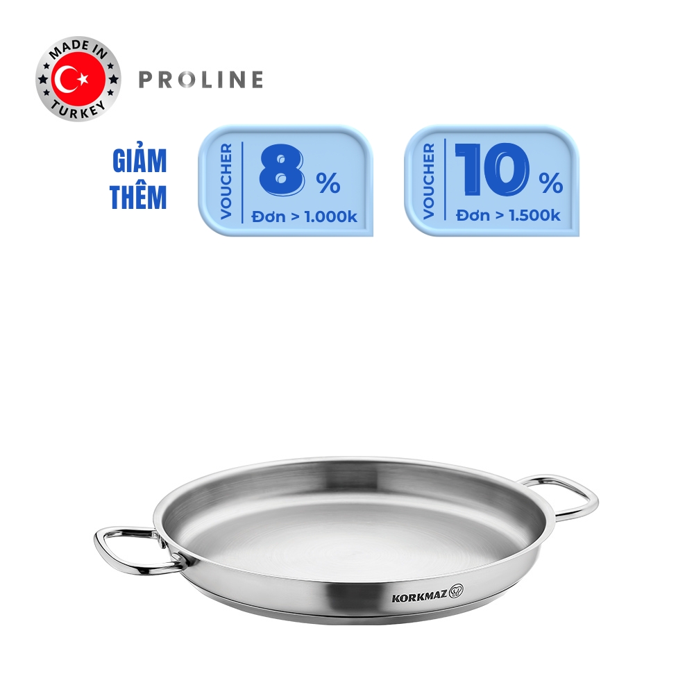 Chảo bếp từ omelette inox cao cấp Korkmaz Proline 24 cm - A1185