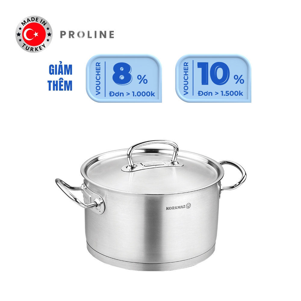Nồi nấu bếp từ inox cao cấp Korkmaz Proline 3.8 lít - Ø20x12cm - A1161