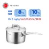 Quánh inox nấu bếp từ cao cấp Korkmaz Proline 2 lít có nắp inox - Ø16x10cm -  A1157