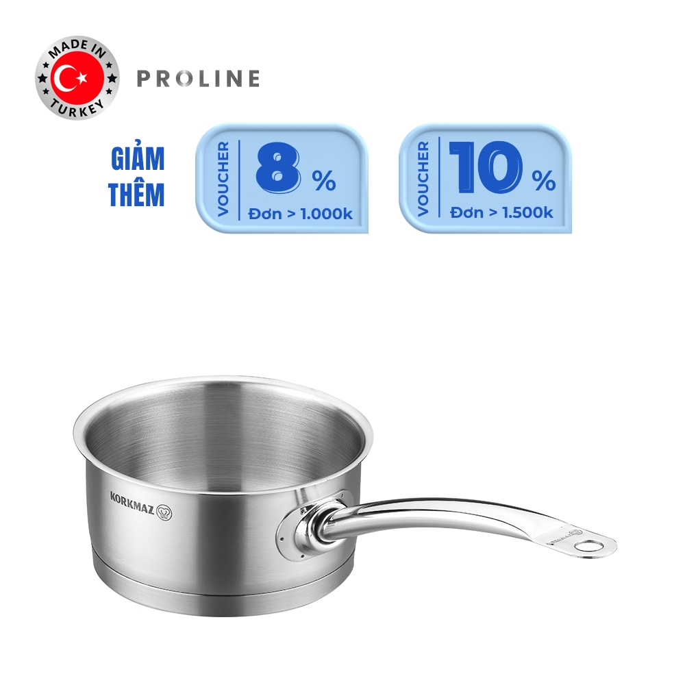 Quánh inox nấu bếp từ cao cấp Korkmaz Proline 1.5 lít không nắp - Ø16x7.5cm - A1156 - Ảnh 6