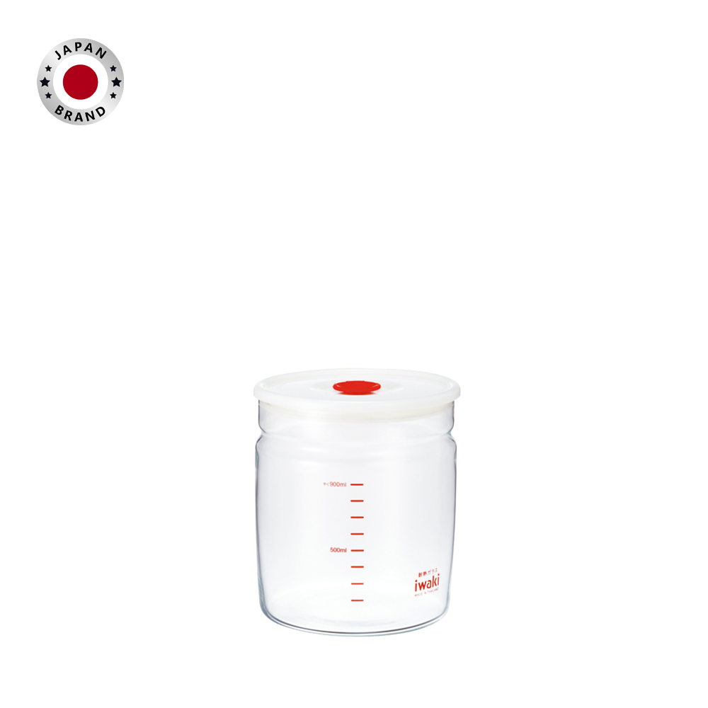 Hộp thủy tinh tròn chịu nhiệt, nắp hít kín hơi Iwaki 1L - Ảnh 5