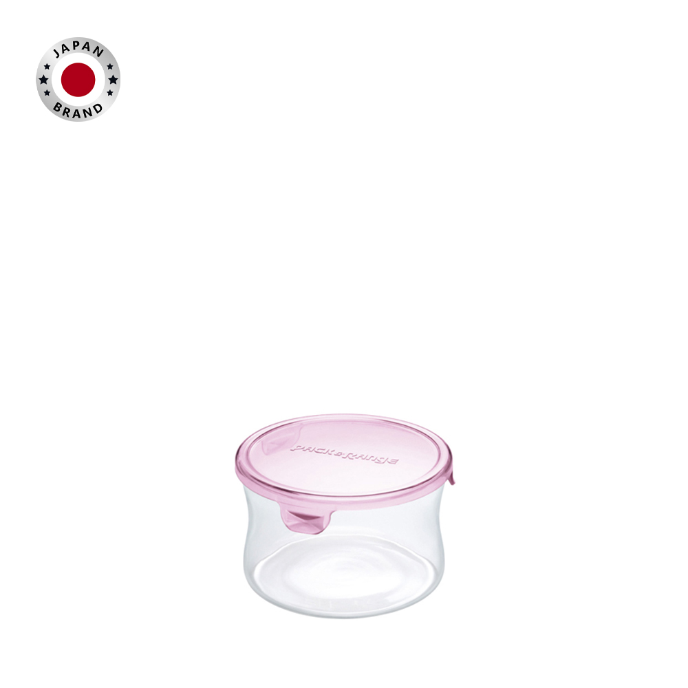 Hộp thủy tinh tròn chịu nhiệt, nắp hồng Iwaki 490ml - Ảnh 4
