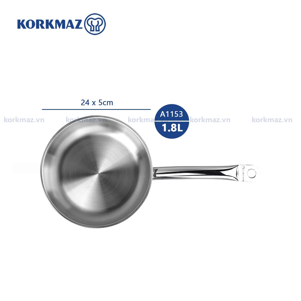 Chảo inox bếp từ cao cấp Korkmaz Proline 24cm - A1153 - Tặng 5 đĩa Nettuno 19cm - Ảnh 3