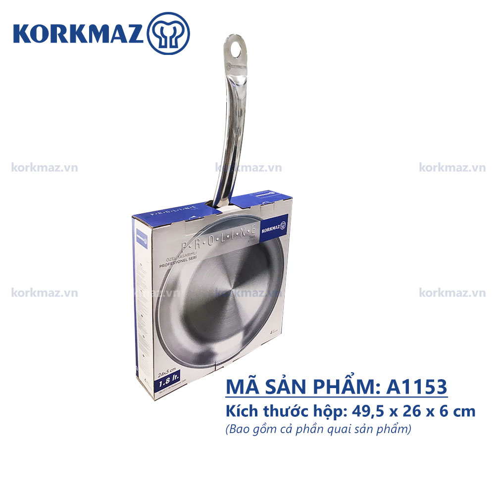 Chảo inox bếp từ cao cấp Korkmaz Proline 24cm - A1153 - Tặng 5 đĩa Nettuno 19cm - Ảnh 6