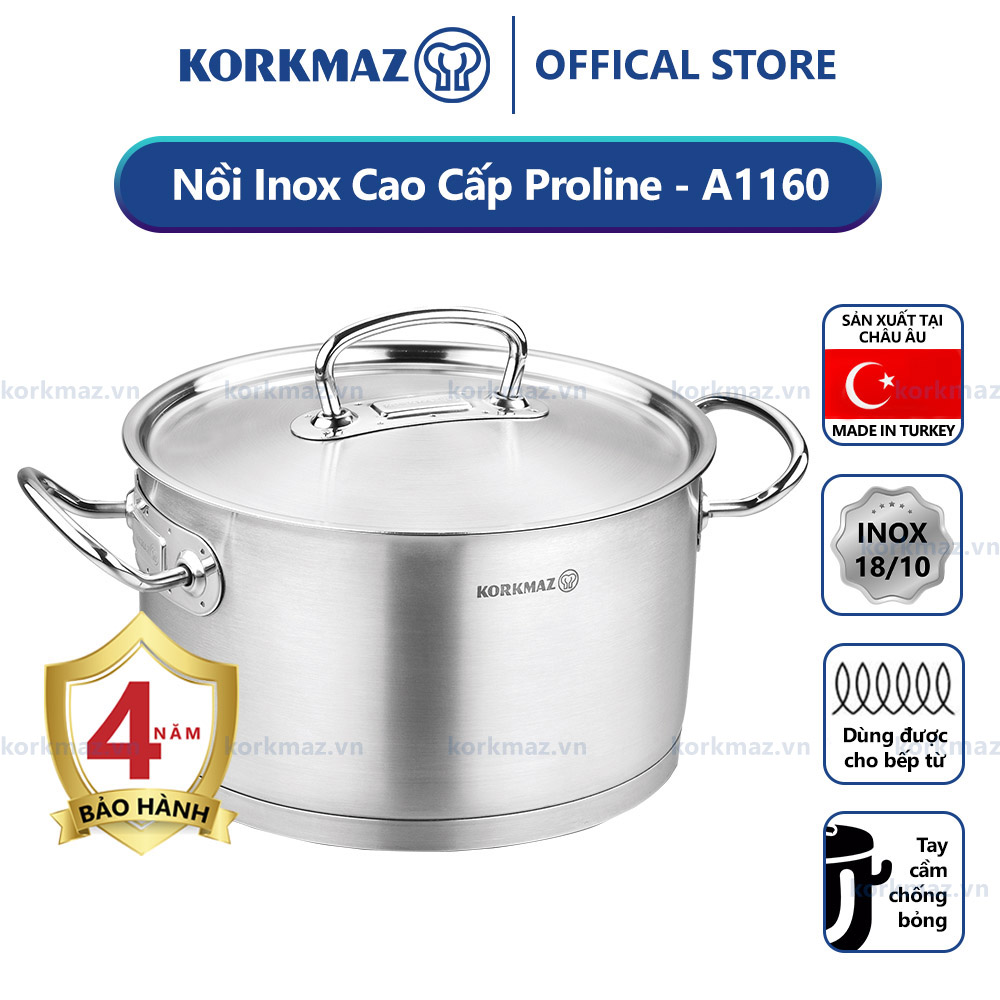 Nồi nấu bếp từ inox cao cấp Korkmaz Proline 2 lít - Ø16x10cm - A1160 - Ảnh 2
