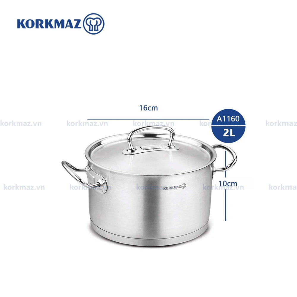 Nồi nấu bếp từ inox cao cấp Korkmaz Proline 2 lít - Ø16x10cm - A1160 - Ảnh 3