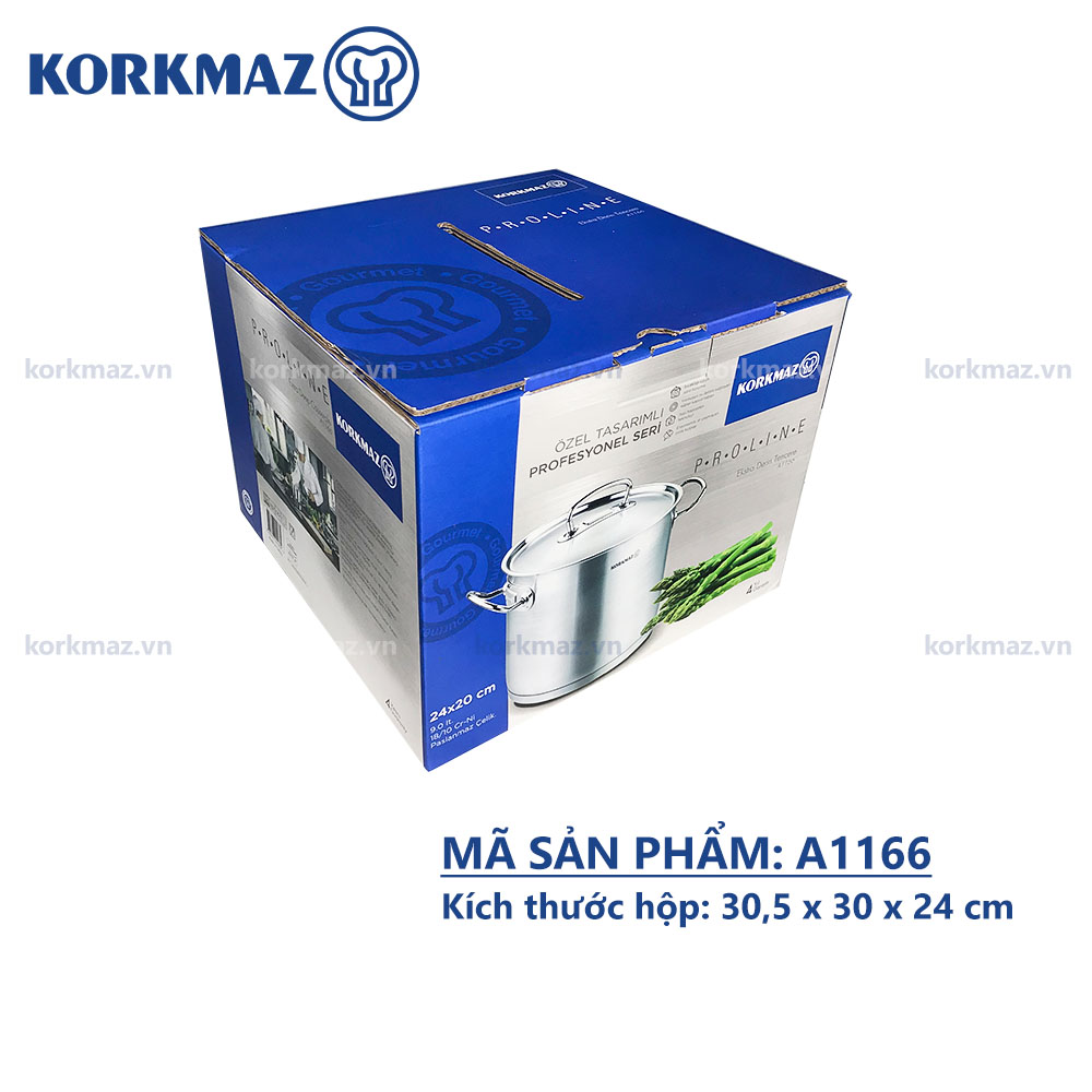 Nồi nấu bếp từ inox cao cấp Korkmaz Proline 9 lít thân cao - Ø24x20cm - A1166 - Ảnh 5