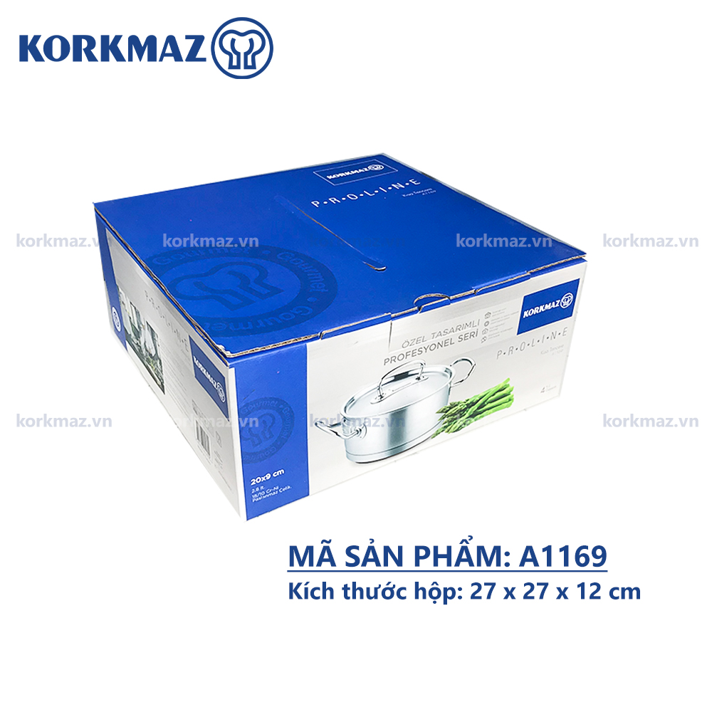 Nồi nấu bếp từ inox cao cấp Korkmaz Proline 2.8 lít thân thấp - Ø20x9cm - A1169 - Ảnh 6