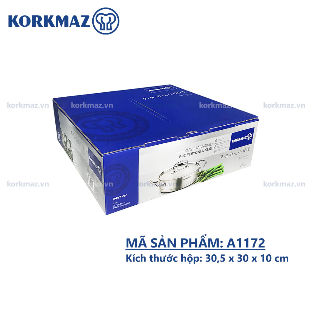 Nồi lẩu inox nấu bếp từ cao cấp Korkmaz Proline 3.1 lít thân thấp - Ø24x7cm - A1172 - Ảnh 6