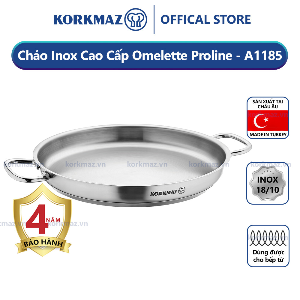 Chảo bếp từ omelette inox cao cấp Korkmaz Proline 24 cm - A1185 - Ảnh 2