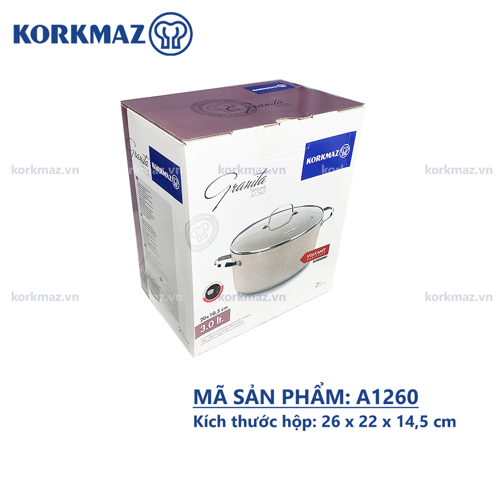 Nồi chống dính bếp từ Korkmaz Granita 3 lít - Ø20x10.5cm - A1260 - Ảnh 6