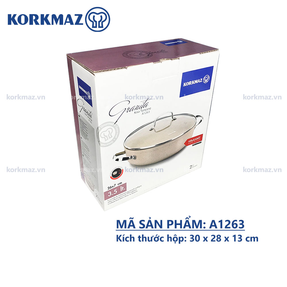 Nồi chống dính bếp từ thấp Korkmaz Granita 3.5 lít - Ø26x7cm - A1263 - Ảnh 6