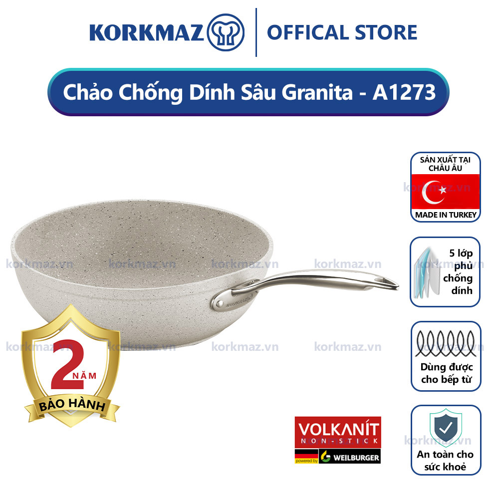 Chảo chống dính bếp từ sâu Korkmaz Granita 2.5 lít - Ø24cm - A1273 - Ảnh 2