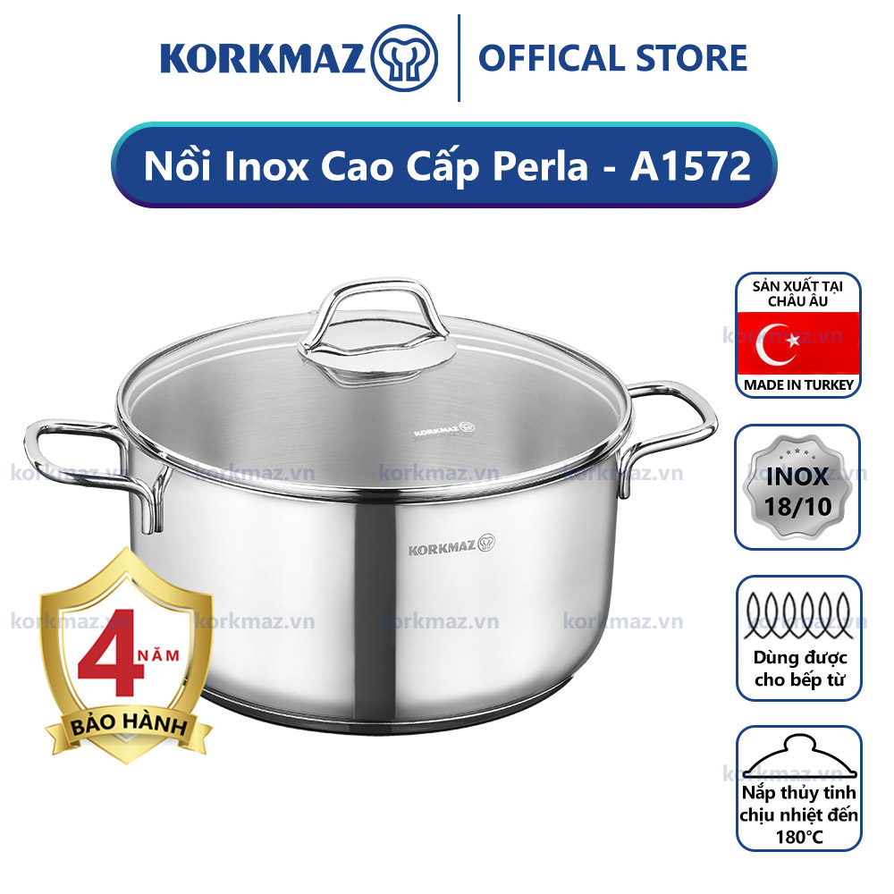Nồi nấu bếp từ inox cao cấp Korkmaz Perla 8.5 lít - Ø28x14cm - A1572 - Ảnh 2