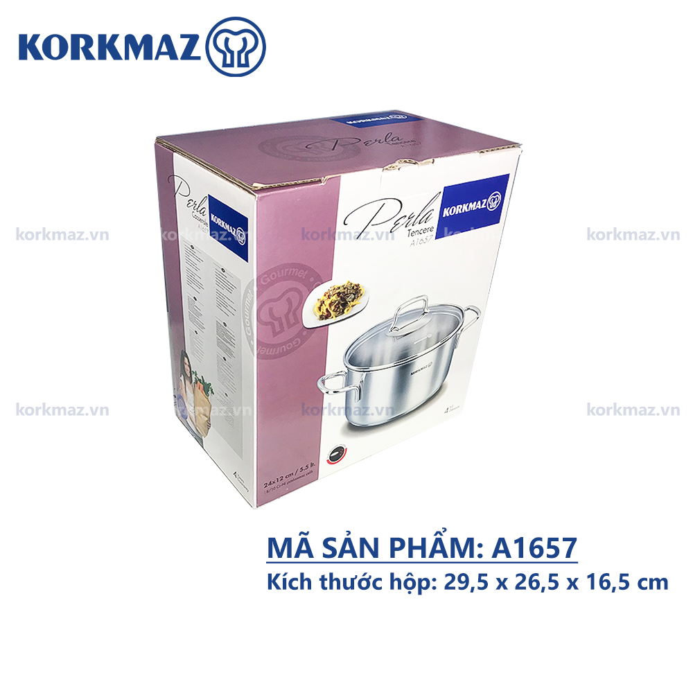 Nồi nấu bếp từ inox cao cấp Korkmaz Perla 5.5 lít - Ø24x12cm - A1657 - Ảnh 6