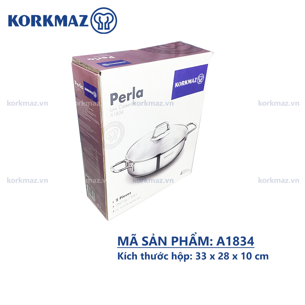 Nồi lẩu inox nấu bếp từ cao cấp thân thấp Korkmaz Perla 3.6 lít - Ø26x7cm - A1834 - Ảnh 6
