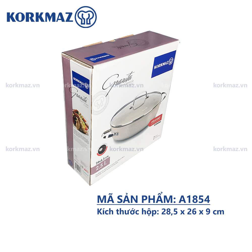 Nồi chống dính bếp từ cao cấp Korkmaz Granita thân thấp 2.5 lít - Ø24x6.5cm - A1854 - Ảnh 6