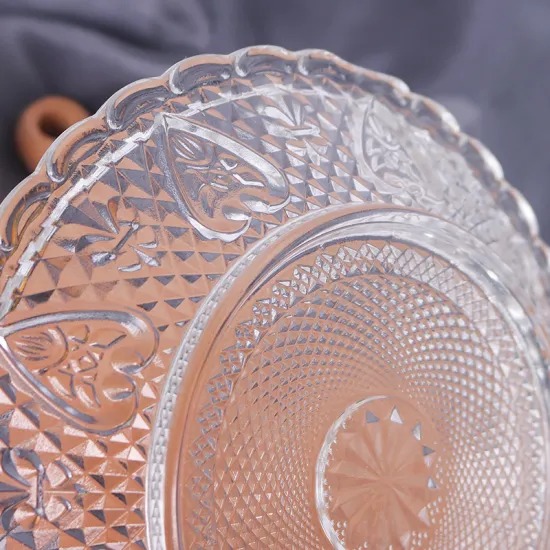 Đĩa thủy tinh đựng trái cây 25cm - SAPATA - Ảnh 4