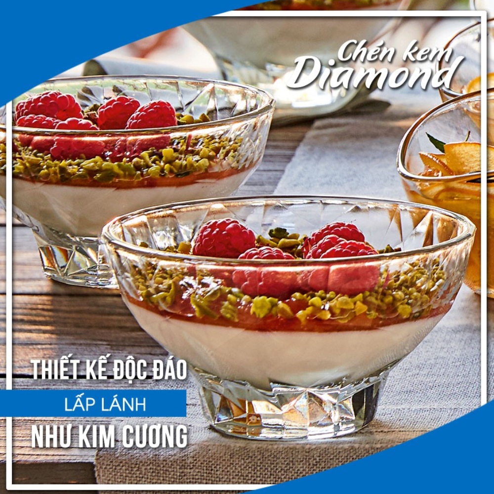 Chén kem thủy tinh Diamond 22.5cl - Ảnh 4