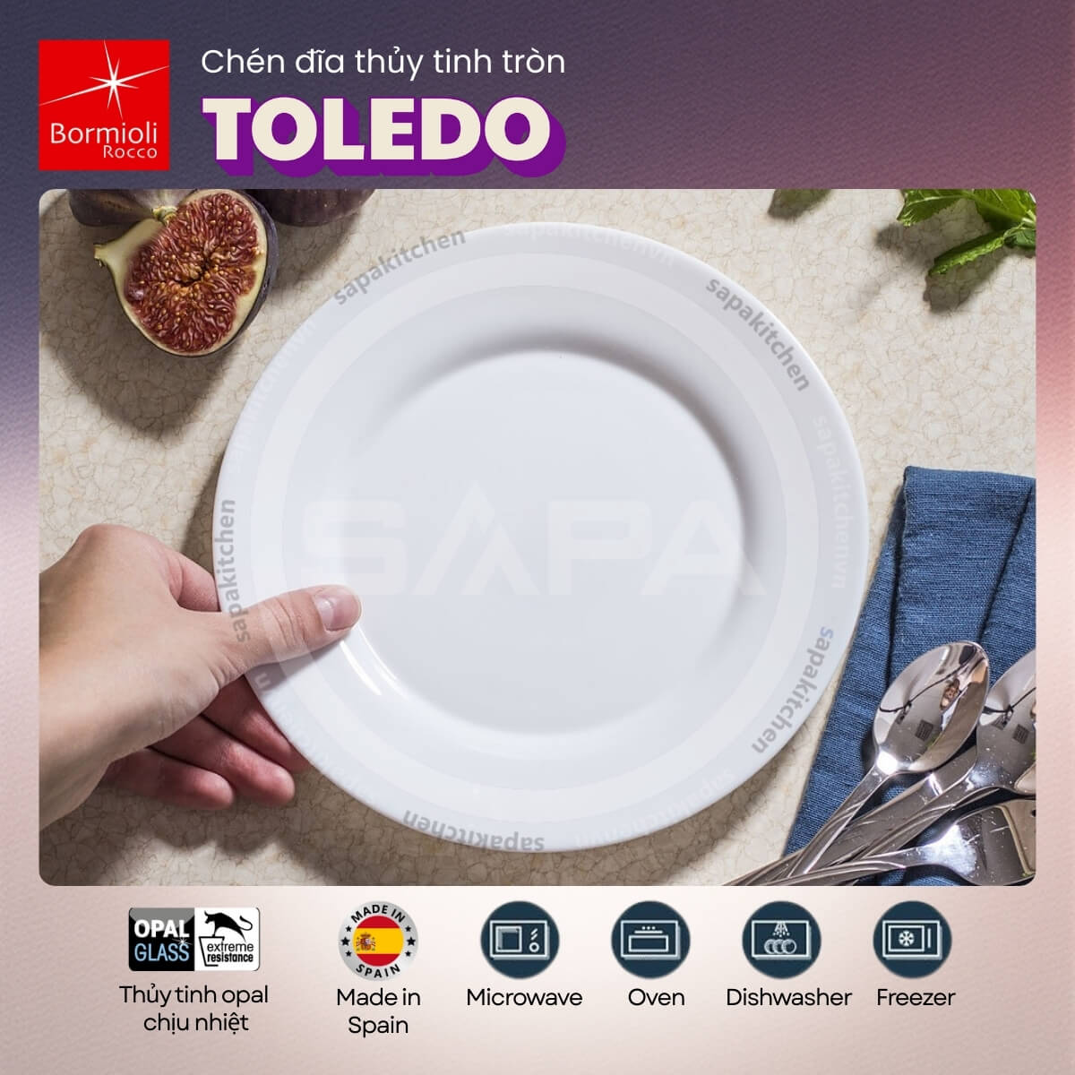 Toledo đĩa thủy tinh 20 - Bormioli Rocco - Ảnh 2