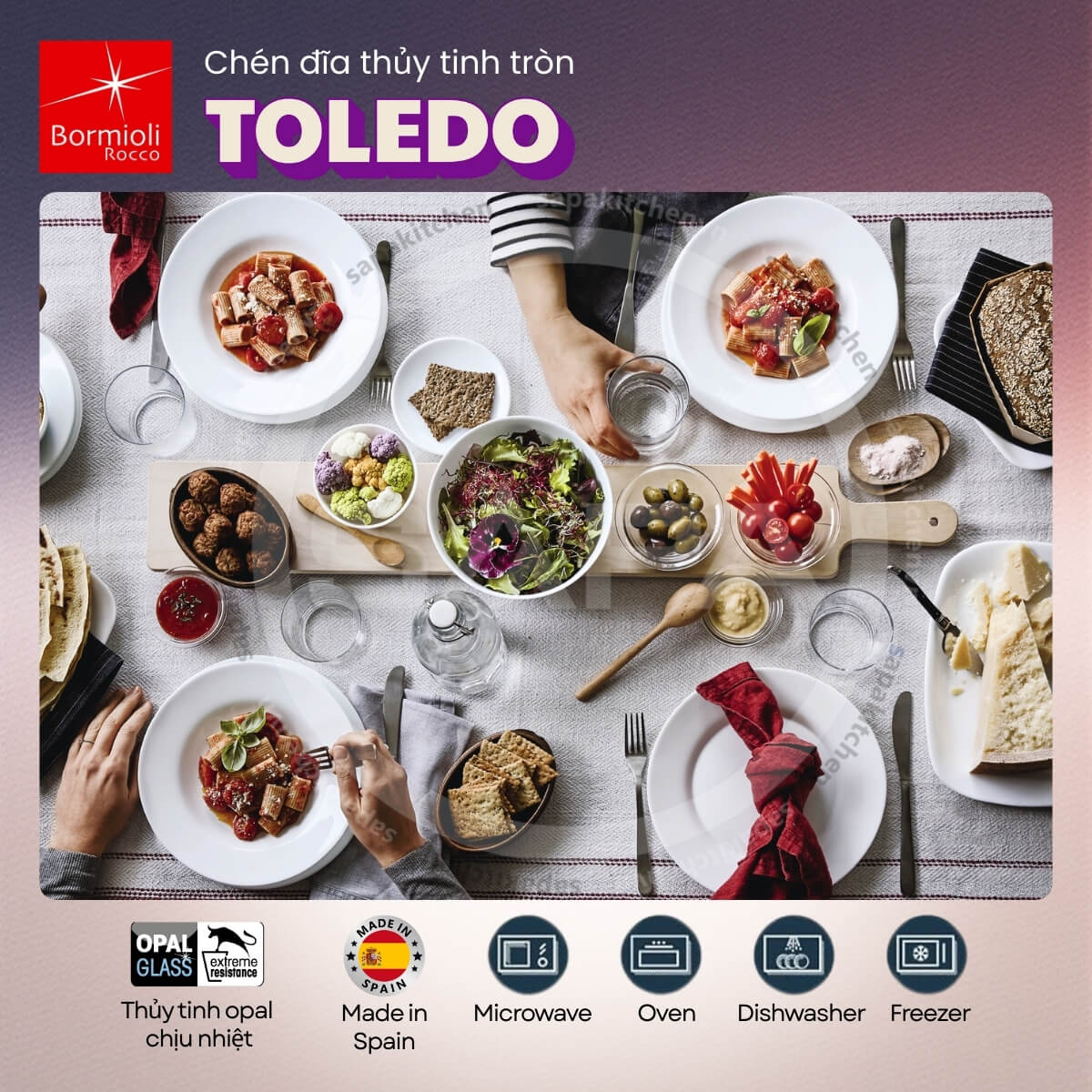 Đĩa thủy tinh oval lớn Toledo 30 cm - Ảnh 4