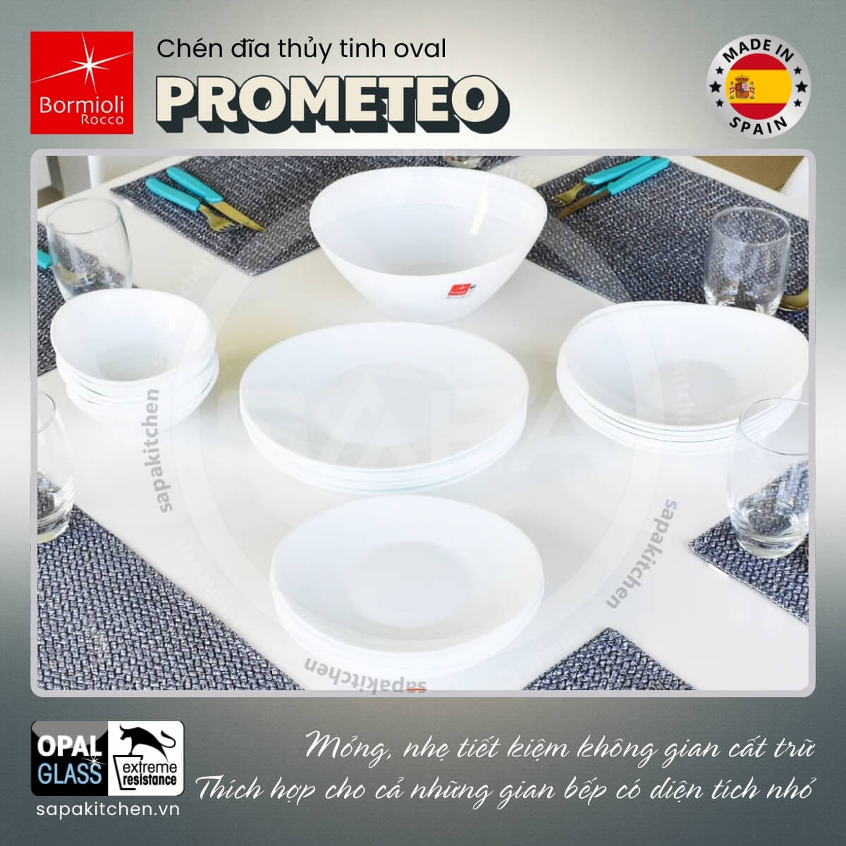 Đĩa thủy tinh oval lớn Prometeo 32 x 26 cm - Ảnh 6