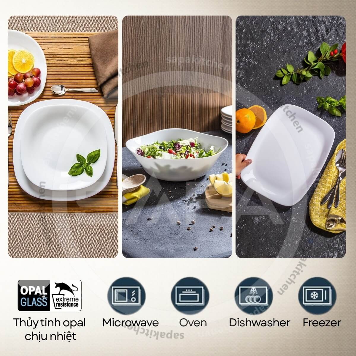 Đĩa thủy tinh chữ nhật lớn Parma 24 x 34 cm - Ảnh 9
