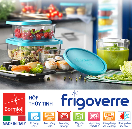Hộp thủy tinh trữ đông Frigoverre vuông 10x10 - 240ml - Ảnh 7