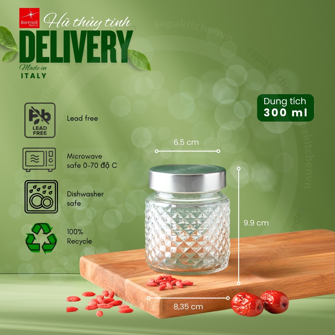 Hũ thủy tinh nắp vặn Delivery 300 - Ảnh 4