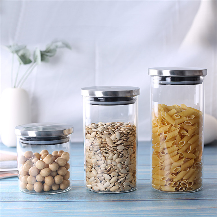 Hũ thủy tinh tròn nắp inox hít kín hơi 0,75L - SAPATA - Ảnh 3