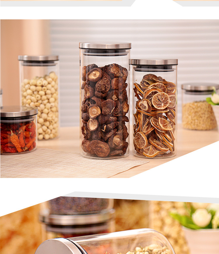 Hũ thủy tinh tròn nắp inox hít kín hơi 0,75L - SAPATA - Ảnh 5