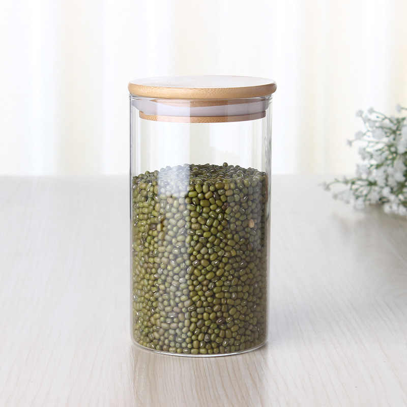 Hũ thủy tinh tròn nắp tre hít kín hơi 1L - SAPATA - Ảnh 2