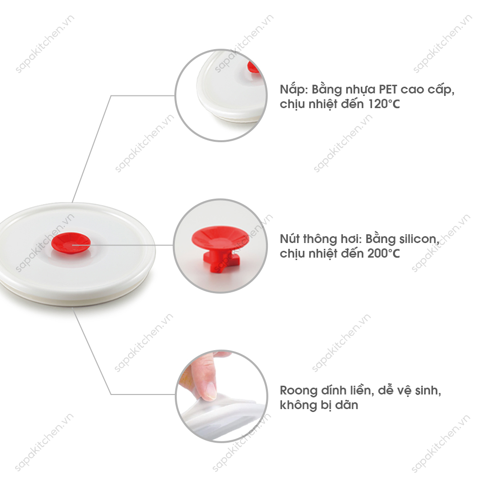 Hũ thủy tinh tròn chịu nhiệt, nắp hít kín hơi Iwaki 550ml - Ảnh 13