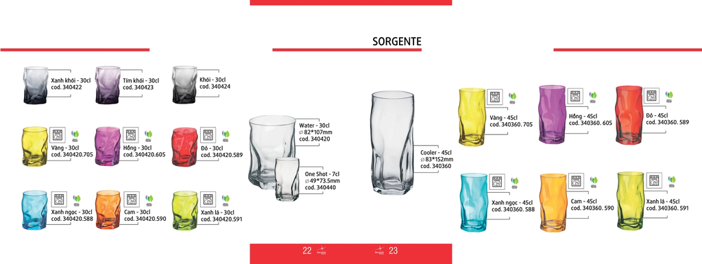 Ly thủy tinh Sorgente 30cl màu cam nhạt - Ảnh 8