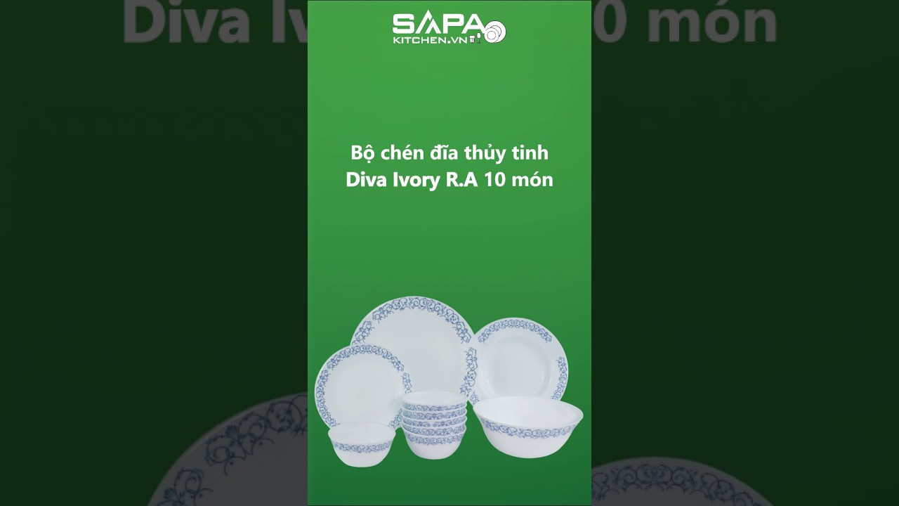 Bộ chén đĩa thủy tinh Diva Ivory Royal Arch 10 món (La Opala) - Ảnh 7