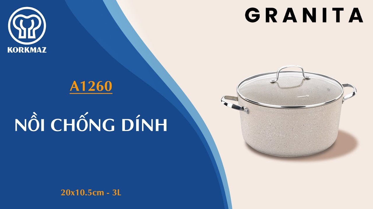 Nồi chống dính bếp từ Korkmaz Granita 3 lít - Ø20x10.5cm - A1260 - Ảnh 8