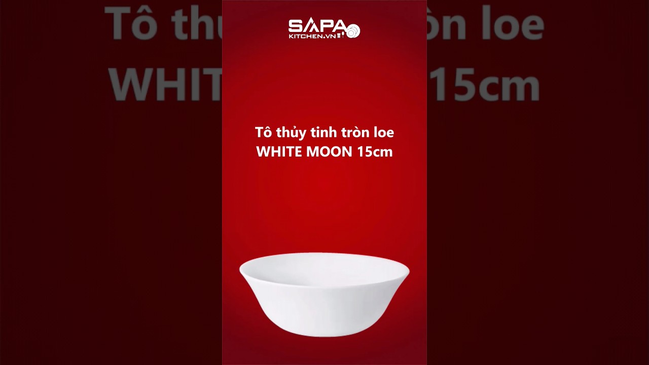 Tô thủy tinh tròn loe White moon 15 - Ảnh 5