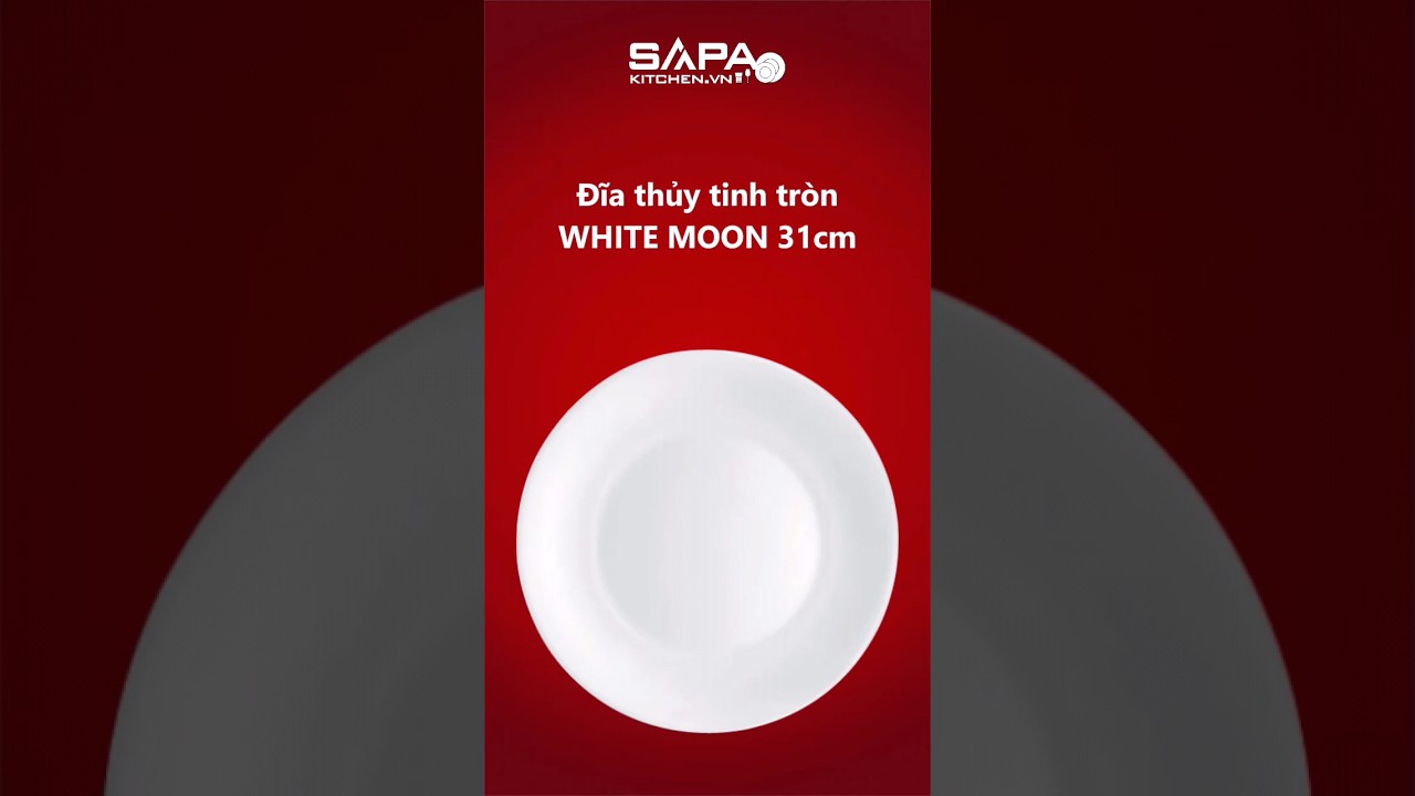 Đĩa thủy tinh tròn lớn White moon 31 - Ảnh 5