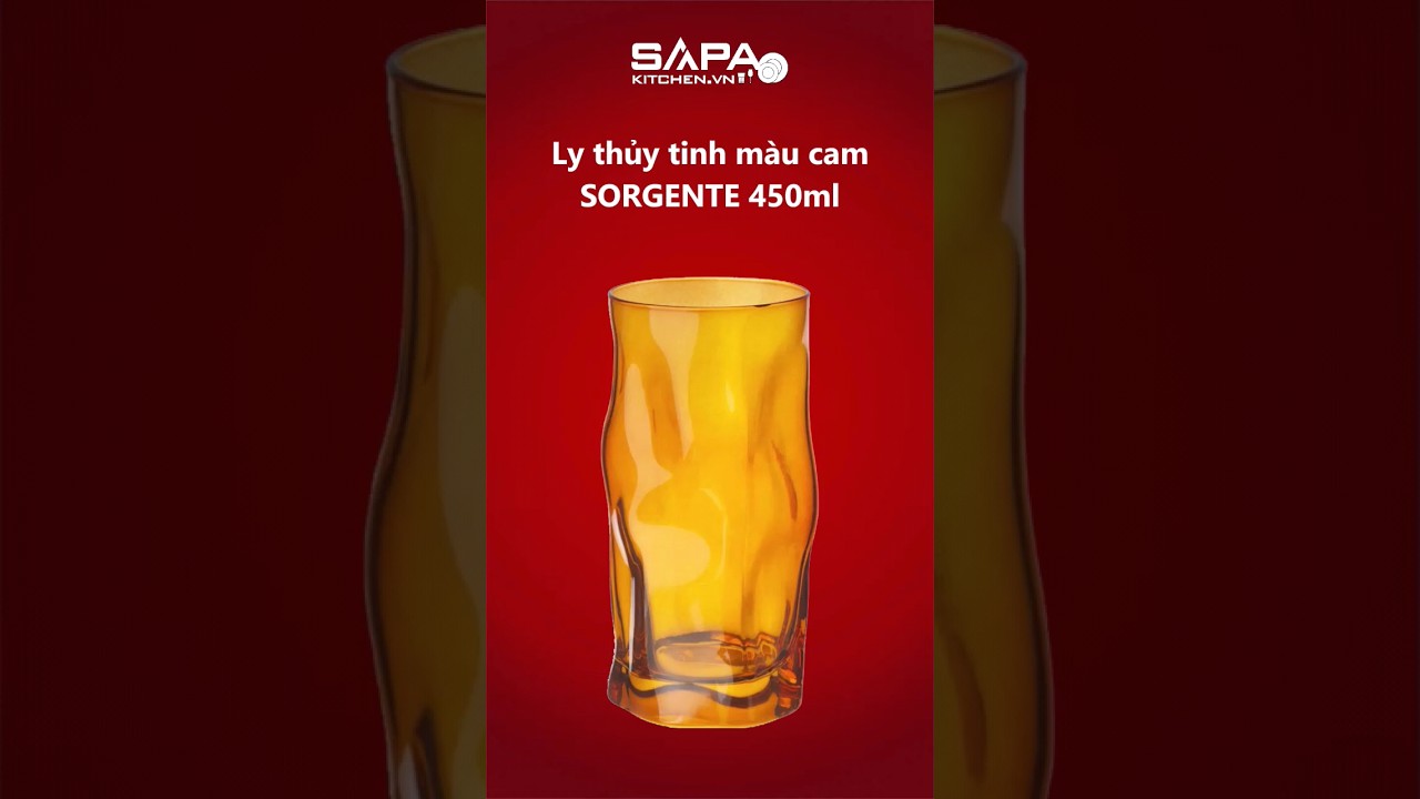 Ly thủy tinh Sorgente 45cl màu cam - Ảnh 4