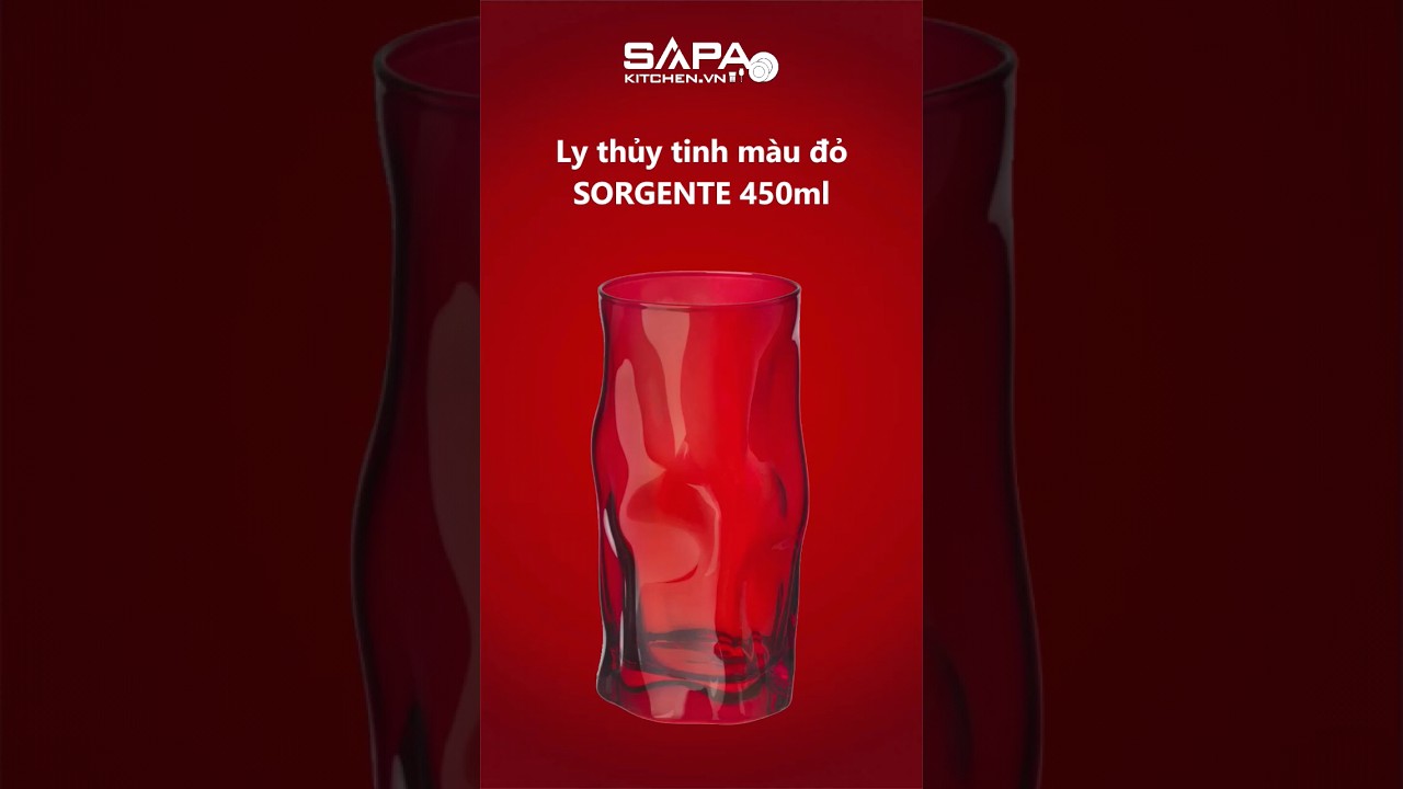 Ly thủy tinh Sorgente 45cl màu đỏ - Ảnh 4