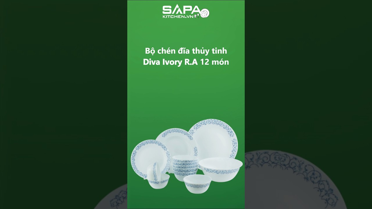 Bộ chén đĩa thủy tinh Diva Ivory Royal Arch 12 món (La Opala) - Ảnh 7