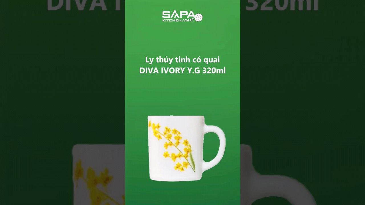 Combo giá tốt-Ly thủy tinh có quai 32cl Diva Ivory Y.G - Ảnh 3